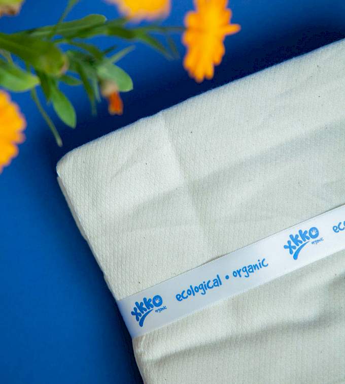XKKO Mullwindeln Biobaumwolle «Bird Eye» Natural – 5er Set