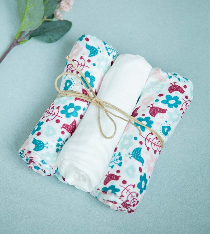 XKKO Mullwindeln Bambusviskose - 3er Set