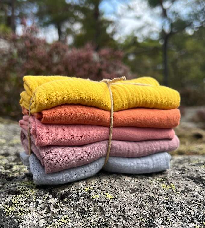 Mousselin Waschlappen aus gerettetem Stoff - 5er Pack