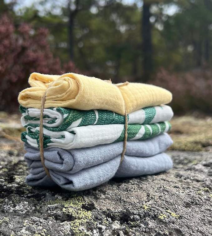 Mousselin Waschlappen aus gerettetem Stoff - 5er Pack