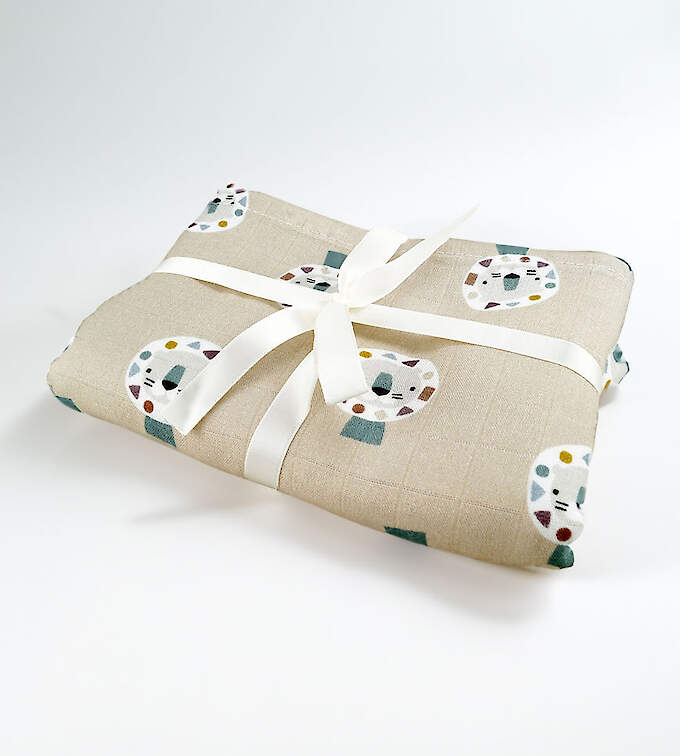 Blümchen leichte Babydecke aus Bambus-Musselin 120x110cm